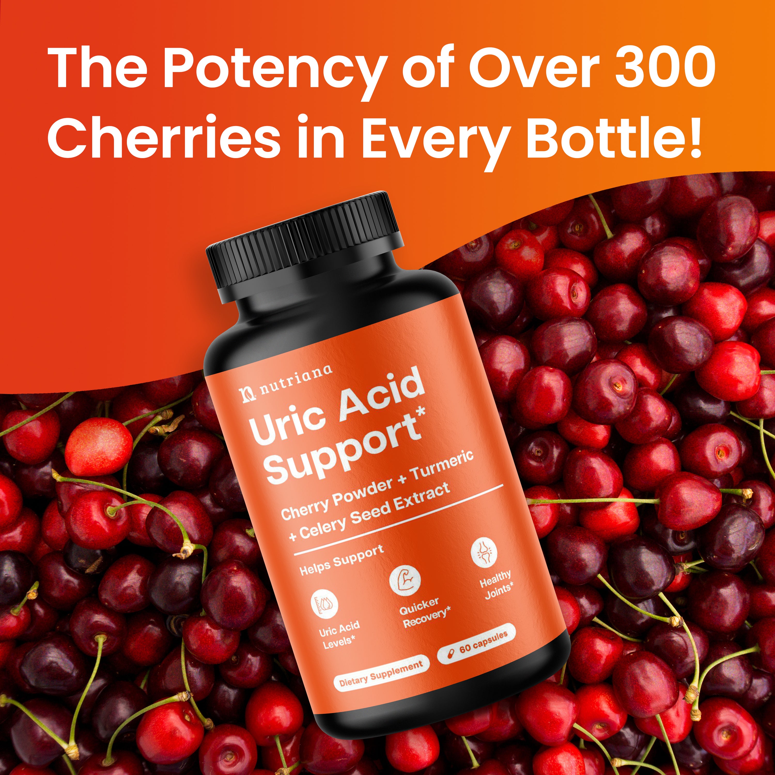 Uric Acid Cleanse Support Tart Cherry 2500mg with Turmeric and Celery Seed Extract